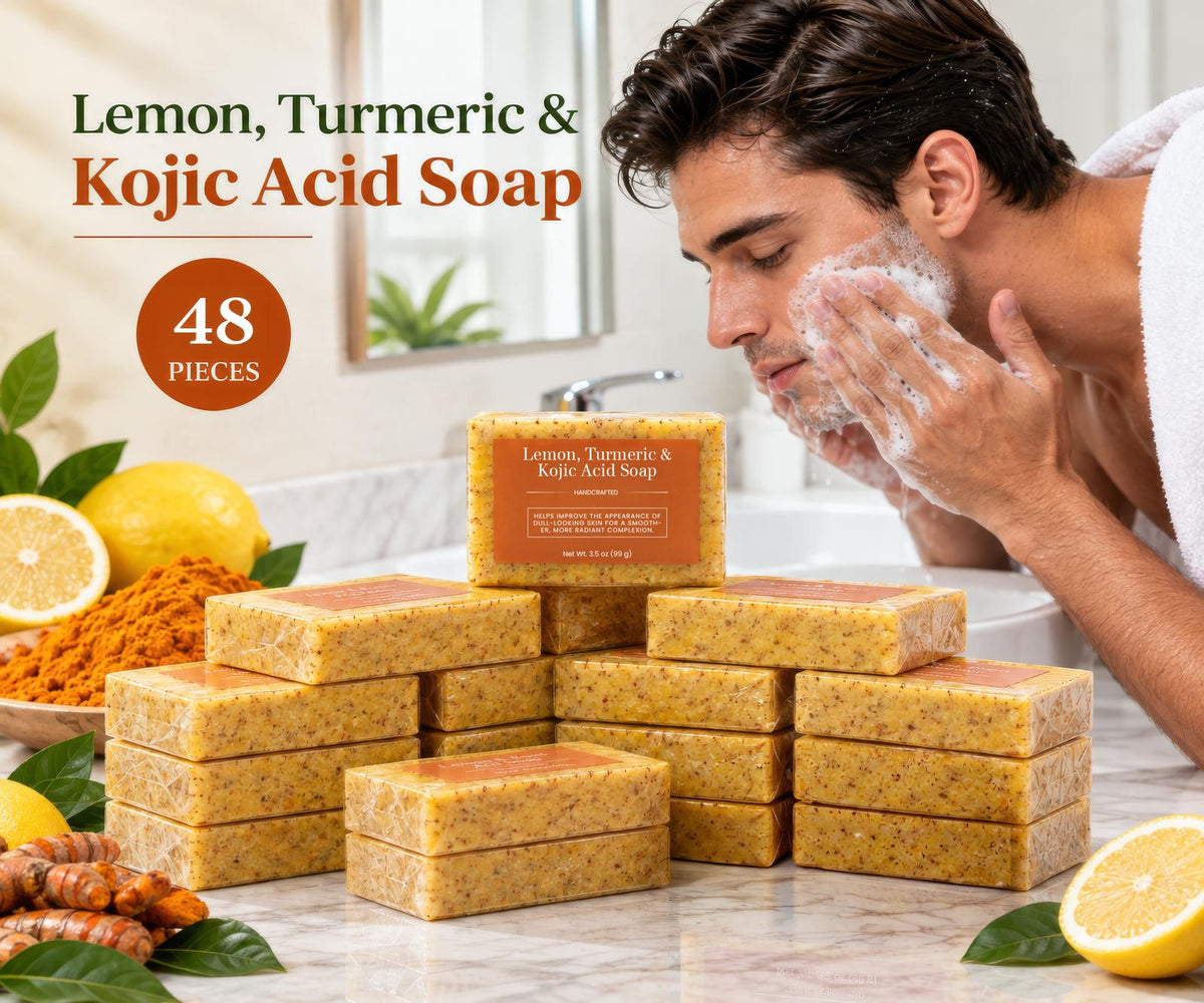 Velassence, lemon , turmeric and kojic acid soap