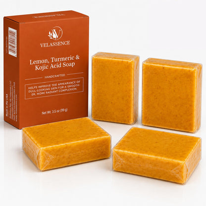 Velassence, lemon , turmeric and kojic acid soap - Sample